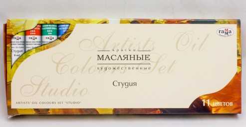 Краски масляные художественные, набор в тубах, 11 цветов по 9 мл, «Студия», 12 штук, арт. 1071324