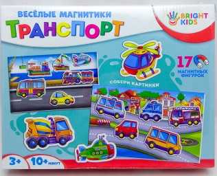 ​Развивающая игра Веселые магнитики Транспорт, 17 фигурок, арт. ИН-7614