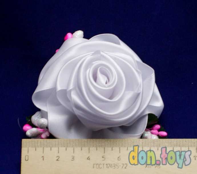 ​Заколка для волос Белая роза (объемная), фото 4