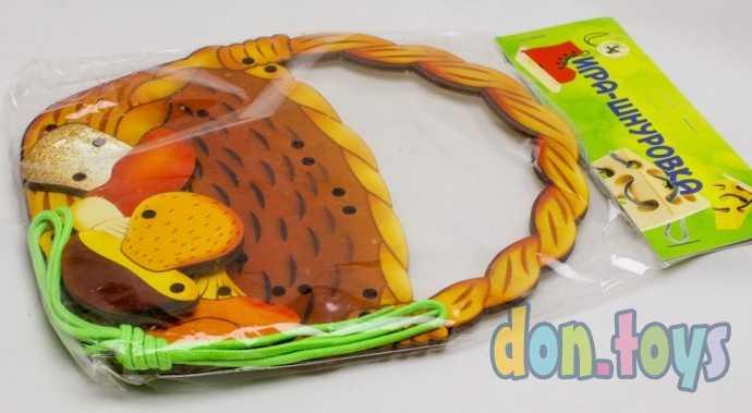 ​Деревянная шнуровка: Корзина с грибами, арт. 7930, фото 4