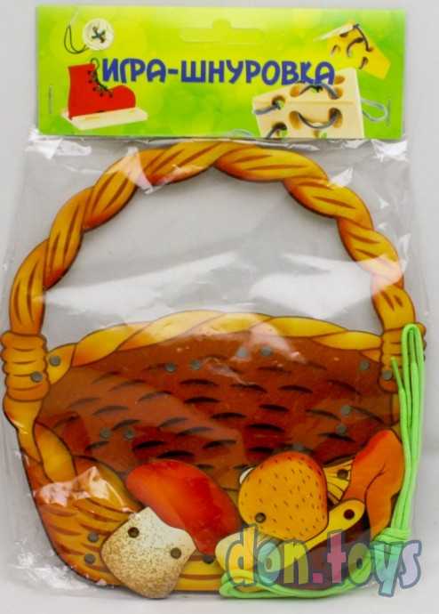 ​Деревянная шнуровка: Корзина с грибами, арт. 7930, фото 1