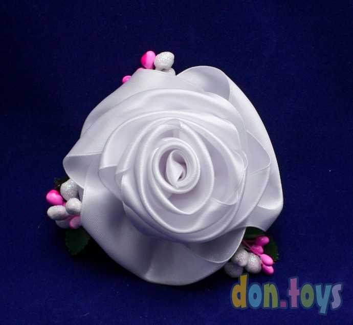 ​Заколка для волос Белая роза (объемная), фото 1