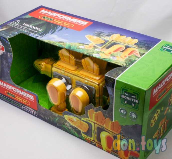 ​Конструктор магнитный Динозавр, 20 деталей, свет, звук, арт. LQ 625, фото 4